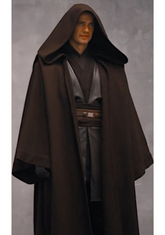 Star Wars-Inspired Hooded Jedi Cloak, Jedi Robe Costume, Brown Hooded Cosplay Halloween Cloak, Jedi-Inspired Hooded Cloak