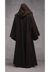 Star Wars-Inspired Hooded Jedi Cloak, Jedi Robe Costume, Brown Hooded Cosplay Halloween Cloak, Jedi-Inspired Hooded Cloak