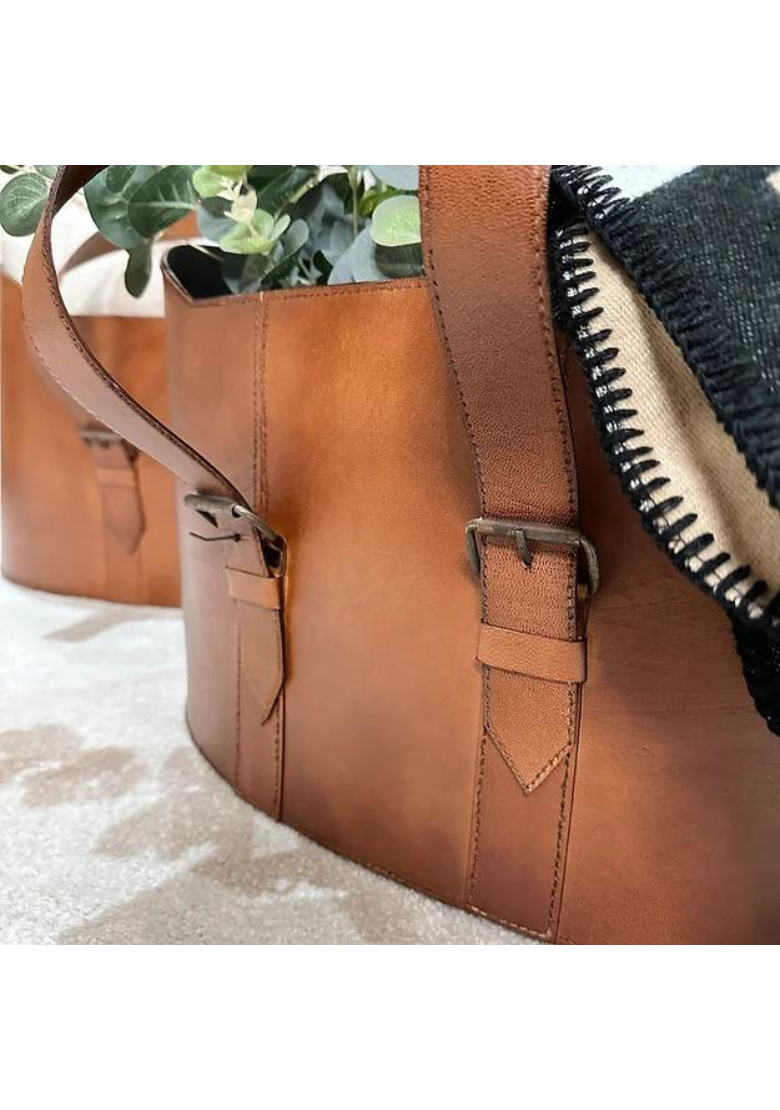 Handmade Storage Leather Basket