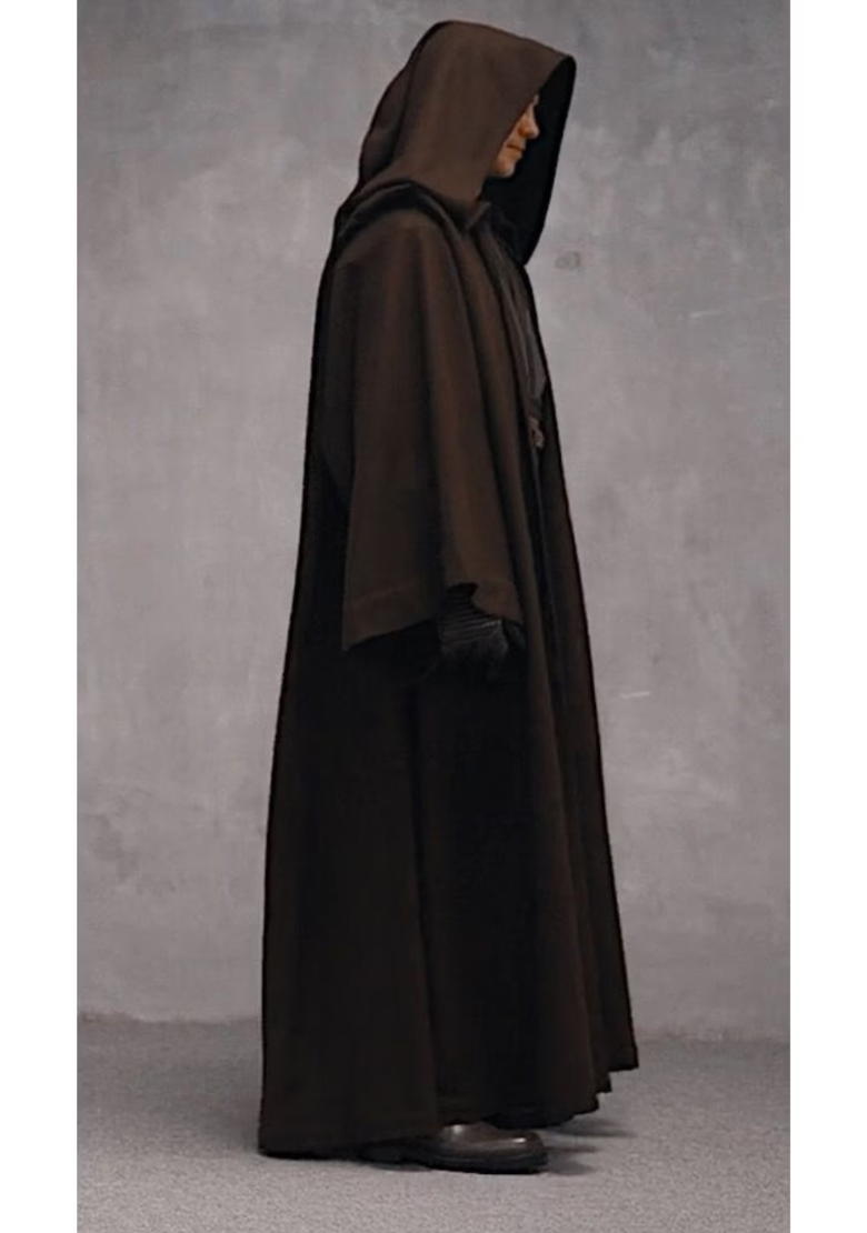 Star Wars-Inspired Hooded Jedi Cloak, Jedi Robe Costume, Brown Hooded Cosplay Halloween Cloak, Jedi-Inspired Hooded Cloak