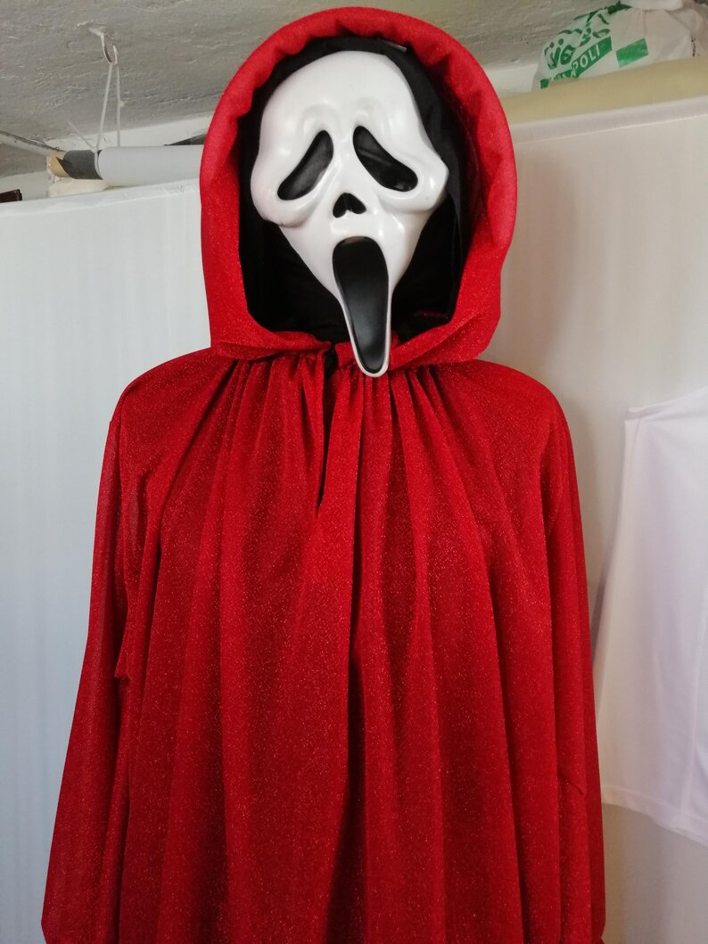 Scream Robe Ghost Face Red Sparkle Robe