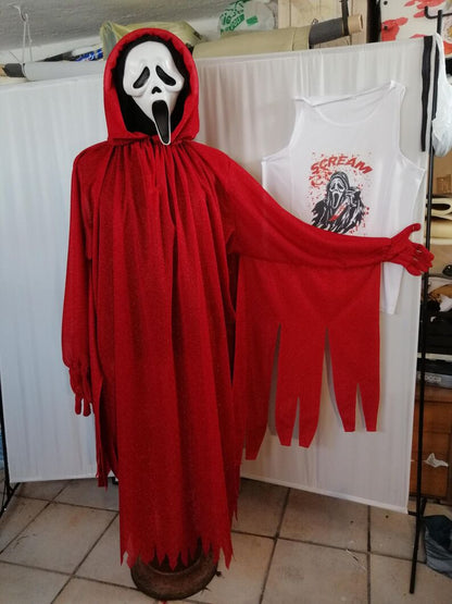 Scream Robe Ghost Face Red Sparkle Robe