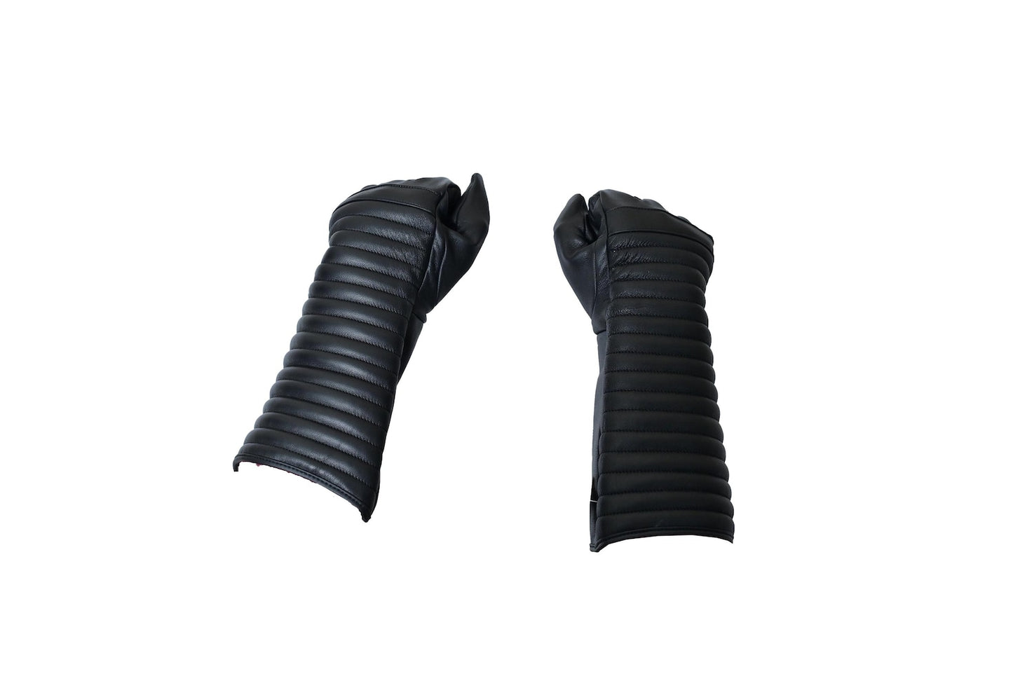 Darth Vader Inspired Leather Gloves: Ribbed Sith Lord Gauntlets for Men & Women