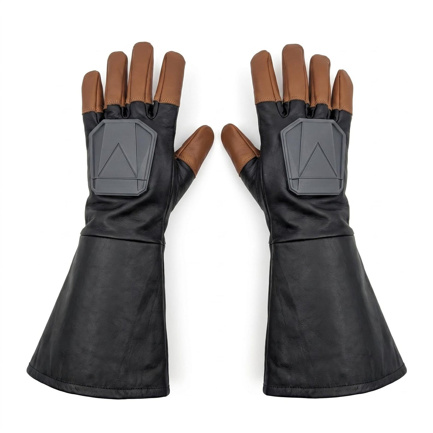Boba Fett Gloves Mandalorian Armor Gauntlets with 3D Armor Plate Screen Accurate Star Wars Bounty Hunter Leather Cosplay Costume Prop