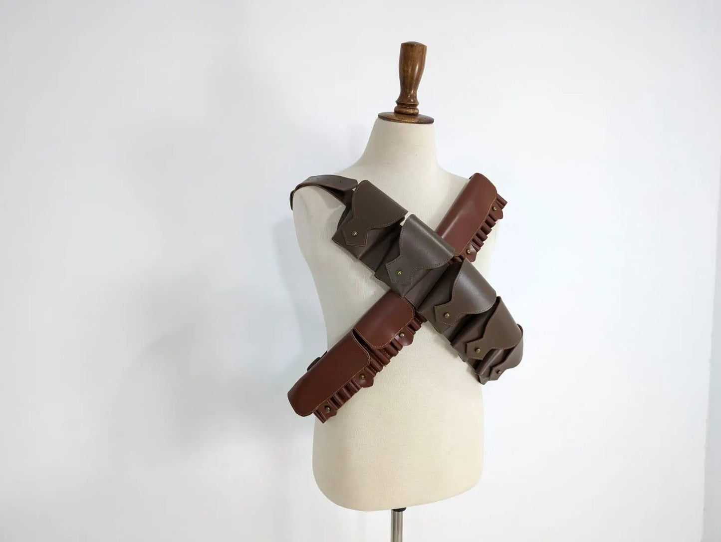 Jawa Inspired Desert Scavenger Costume | Handmade Jute Robe with Dual Leather Bandoliers | Star Wars Inspired Cosplay Outfit
