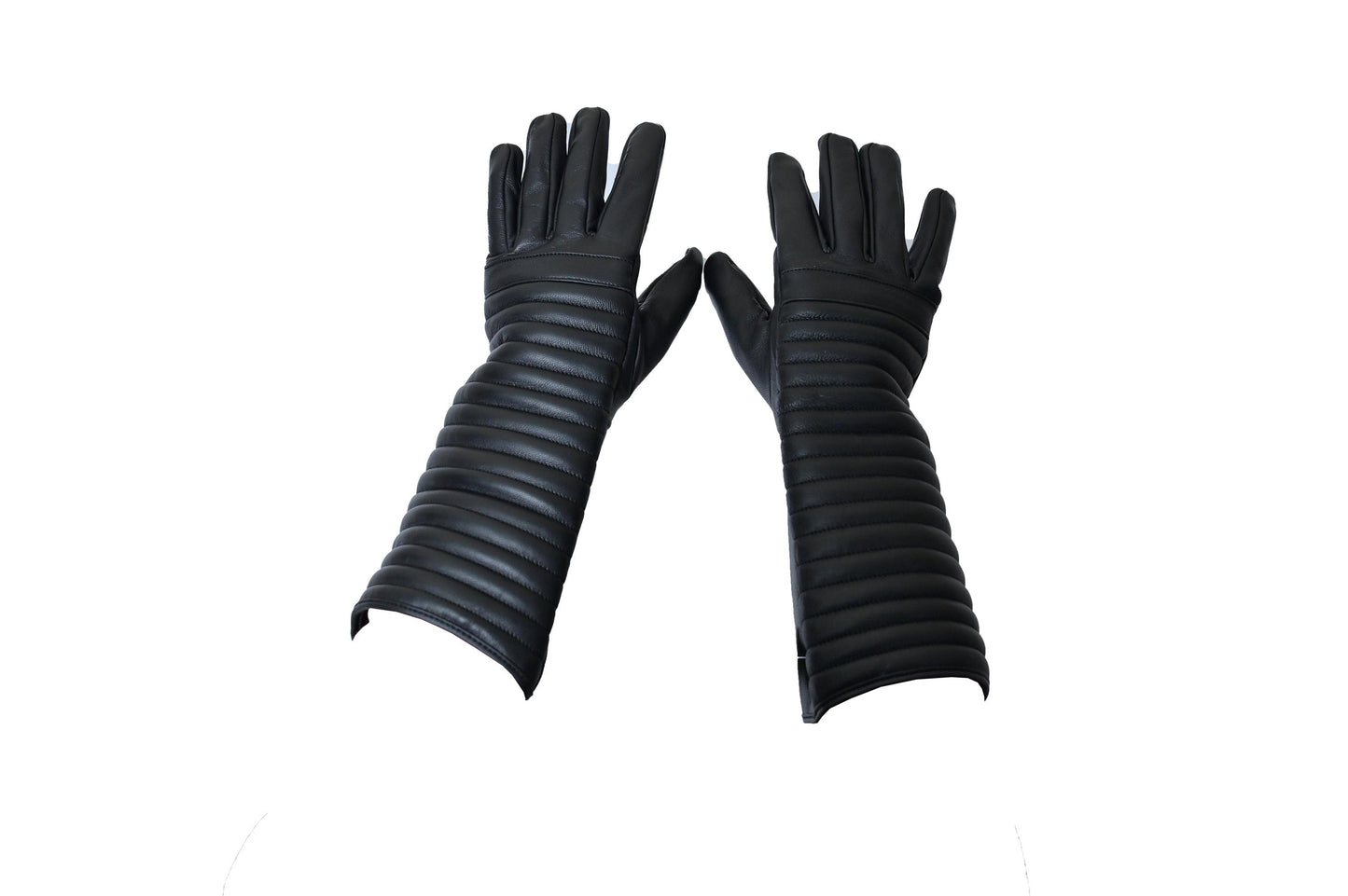 Darth Vader Inspired Leather Gloves: Ribbed Sith Lord Gauntlets for Men & Women