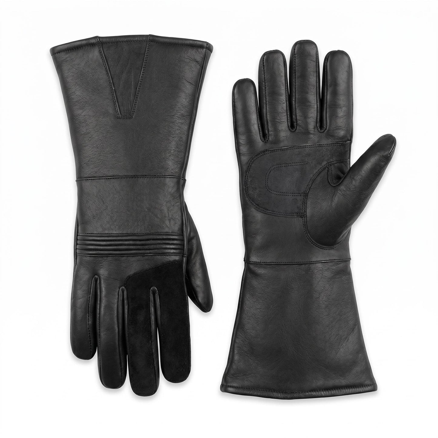 Scout Trooper Gloves Leather & Suede Black Gauntlets