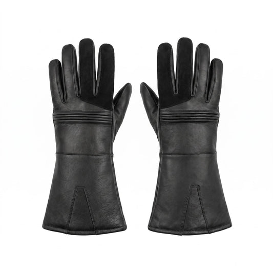 Scout Trooper Gloves Leather & Suede Black Gauntlets